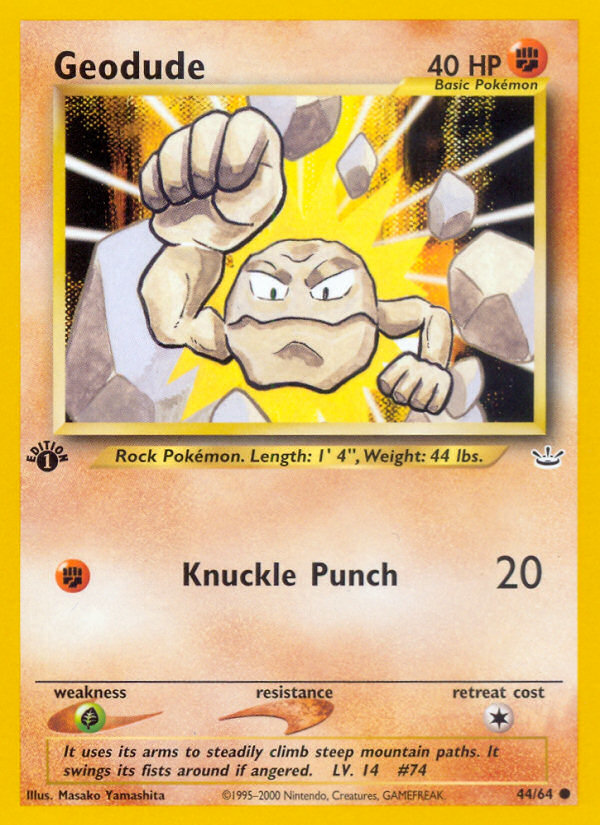 Geodude (44/64) [Neo Revelation 1st Edition] | Tables and Towers