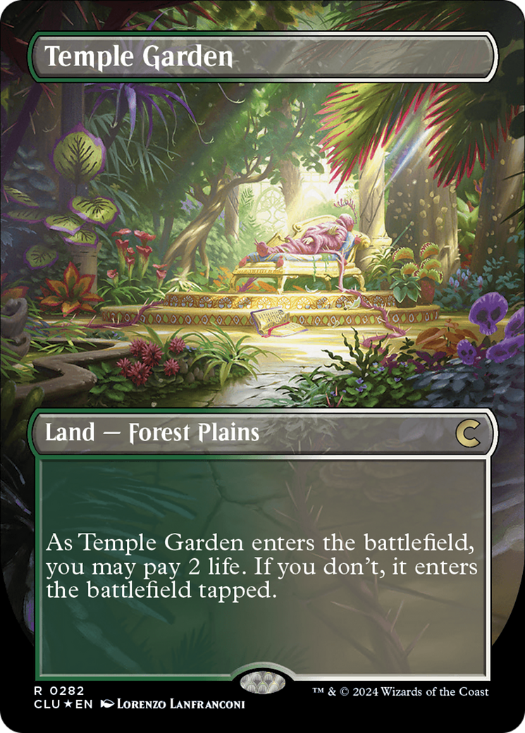 Temple Garden (Borderless) [Ravnica: Clue Edition] | Tables and Towers