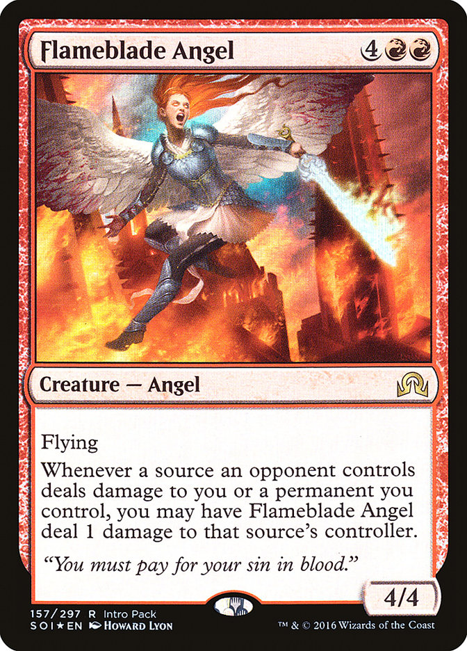 Flameblade Angel (Intro Pack) [Shadows over Innistrad Promos] | Tables and Towers