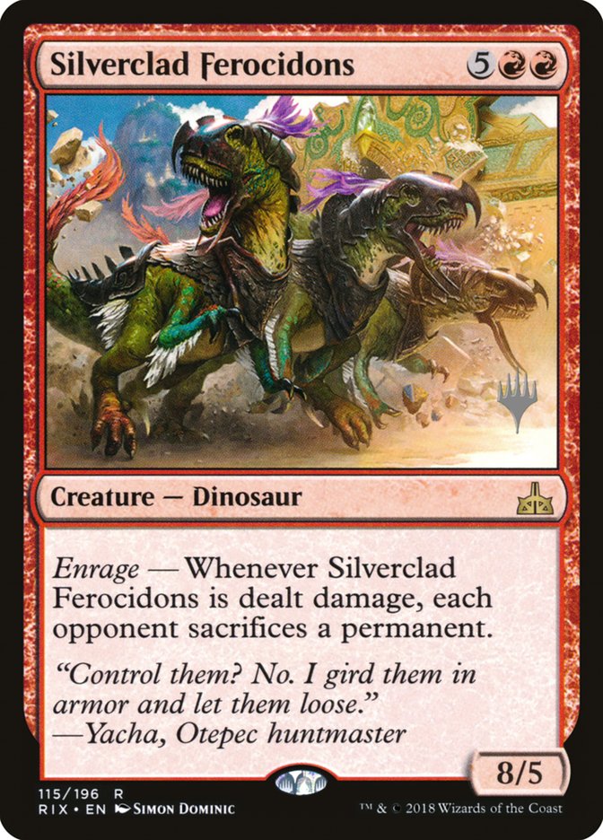 Silverclad Ferocidons (Promo Pack) [Rivals of Ixalan Promos] | Tables and Towers