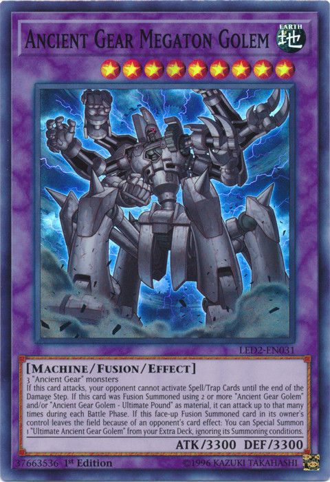 Ancient Gear Megaton Golem [LED2-EN031] Super Rare | Tables and Towers