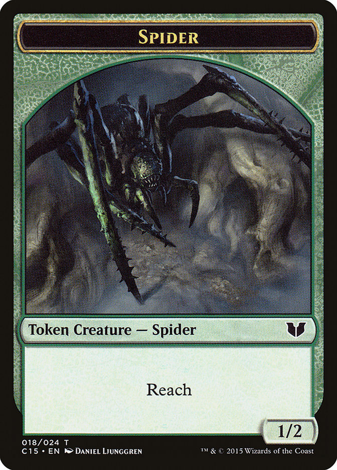 Saproling // Spider Double-Sided Token [Commander 2015 Tokens] | Tables and Towers