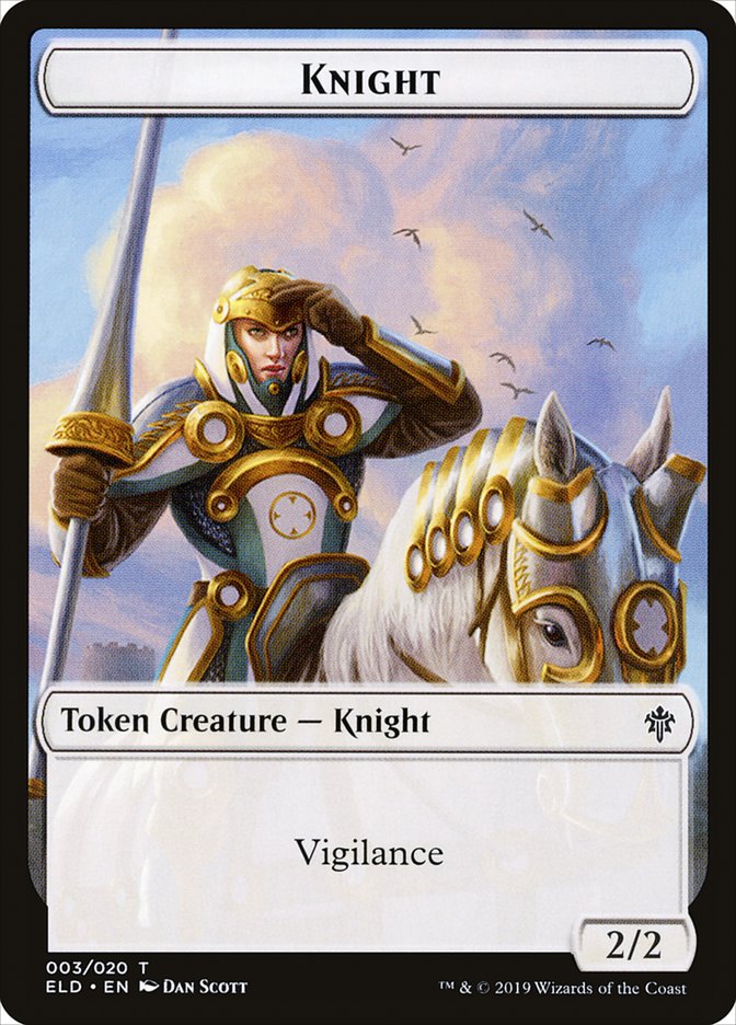 Knight Token [Throne of Eldraine Tokens] | Tables and Towers