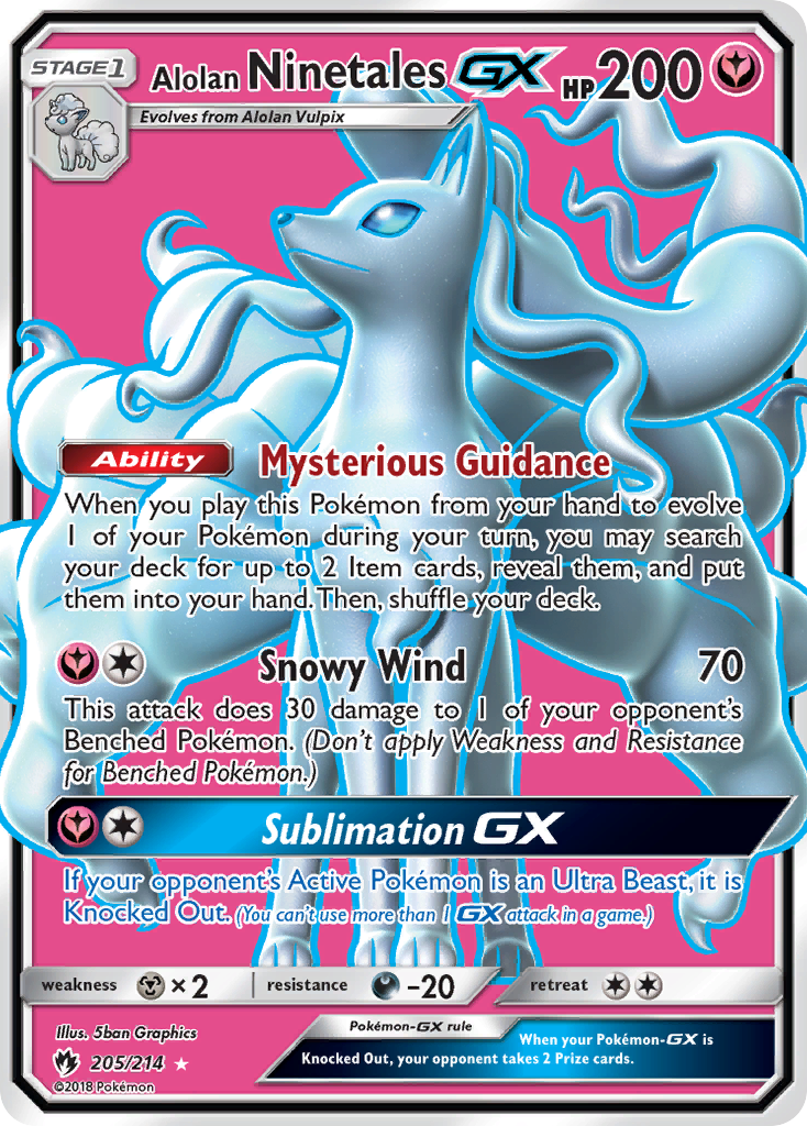 Alolan Ninetales GX (205/214) [Sun & Moon: Lost Thunder] | Tables and Towers