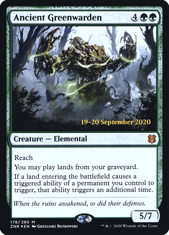 Ancient Greenwarden [Zendikar Rising Prerelease Promos] | Tables and Towers