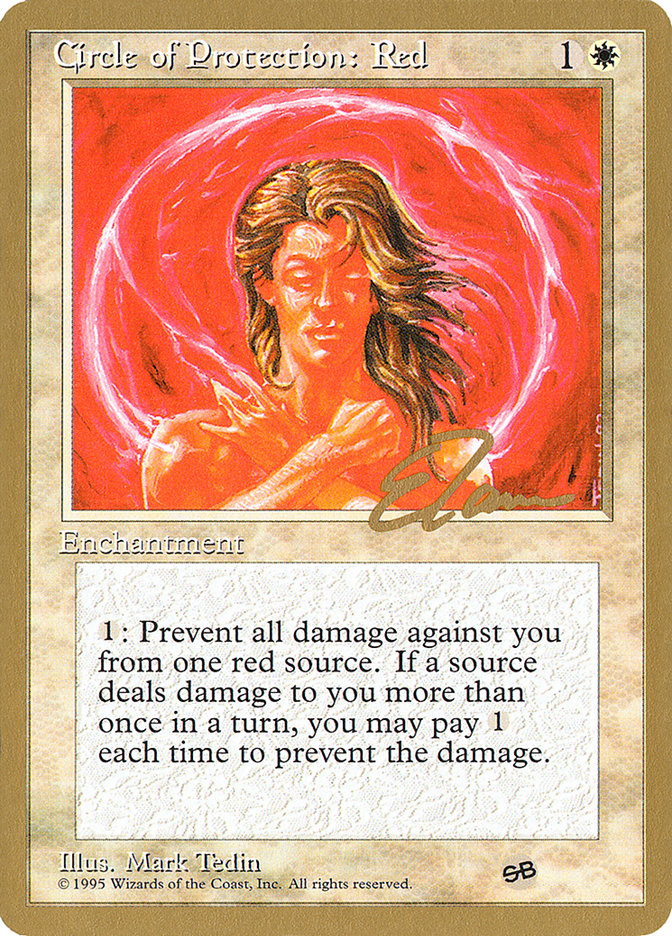 Circle of Protection: Red (Eric Tam) (SB) [Pro Tour Collector Set] | Tables and Towers