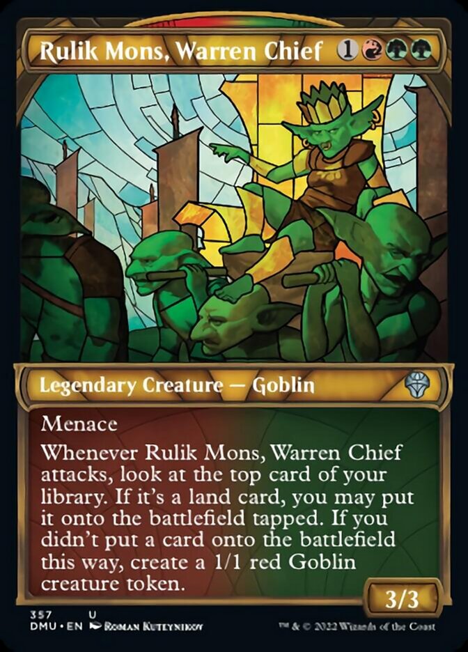 Rulik Mons, Warren Chief (Showcase Textured) [Dominaria United] | Tables and Towers