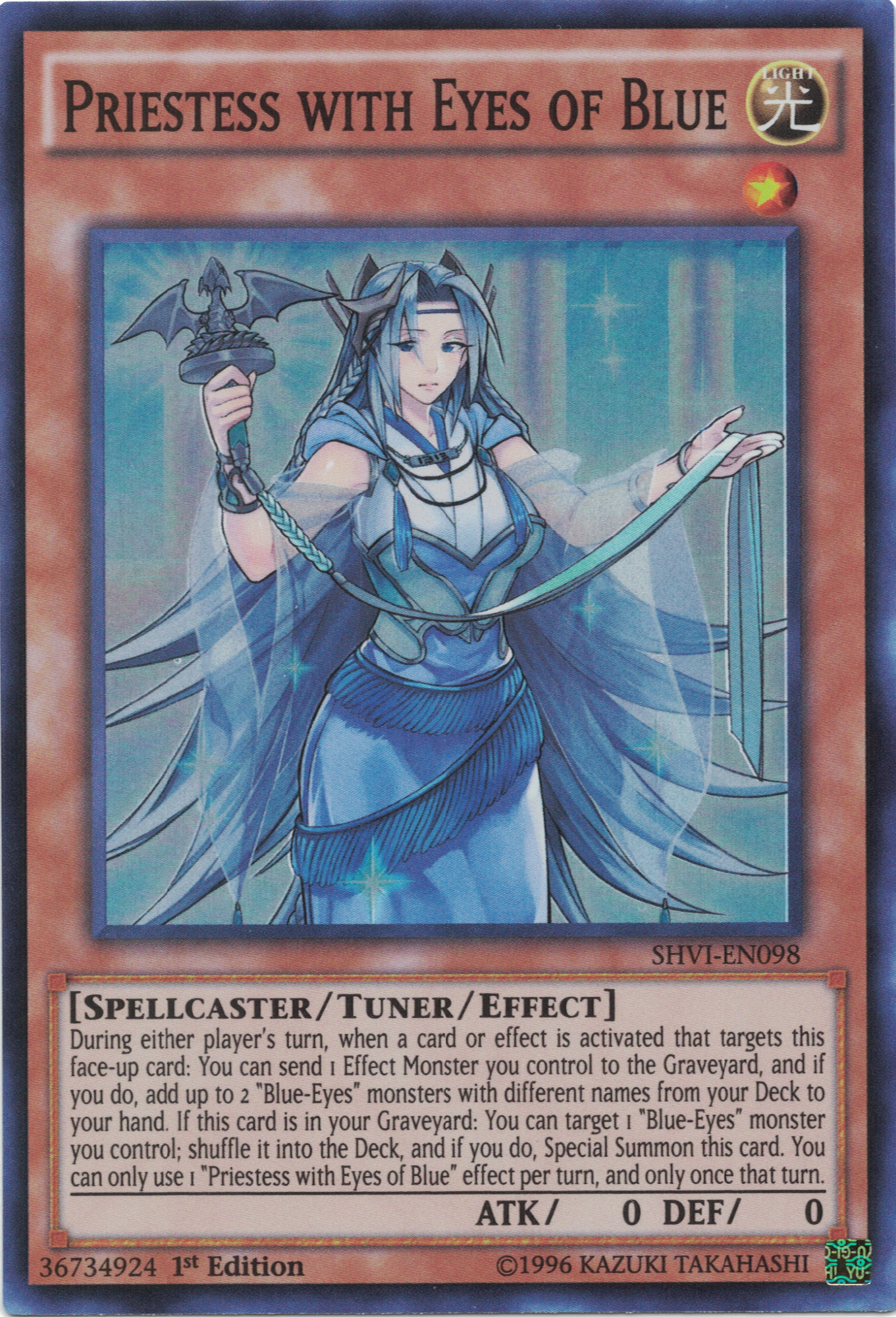 Priestess with Eyes of Blue [SHVI-EN098] Super Rare | Tables and Towers