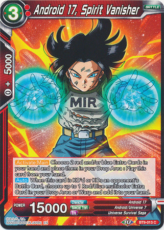 Android 17, Spirit Vanisher (BT9-013) [Universal Onslaught] | Tables and Towers