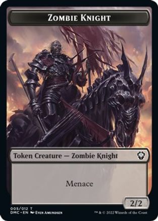 Zombie Knight // Warrior Double-Sided Token [Dominaria United Commander Tokens] | Tables and Towers