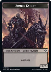 Zombie Knight // Goblin Double-Sided Token [Dominaria United Commander Tokens] | Tables and Towers