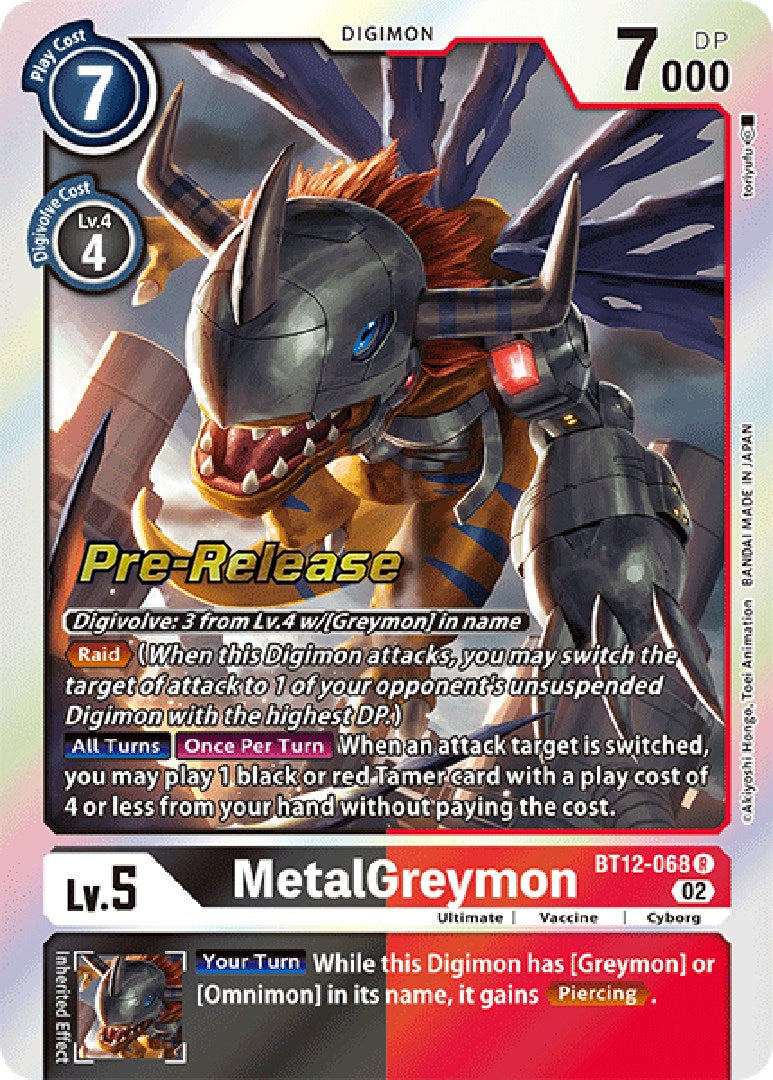 MetalGreymon [BT12-068] [Across Time Pre-Release Cards] | Tables and Towers