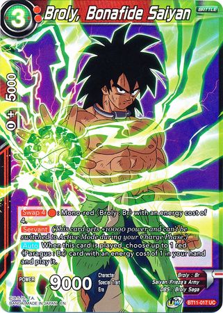 Broly, Bonafide Saiyan (BT11-017) [Vermilion Bloodline 2nd Edition] | Tables and Towers