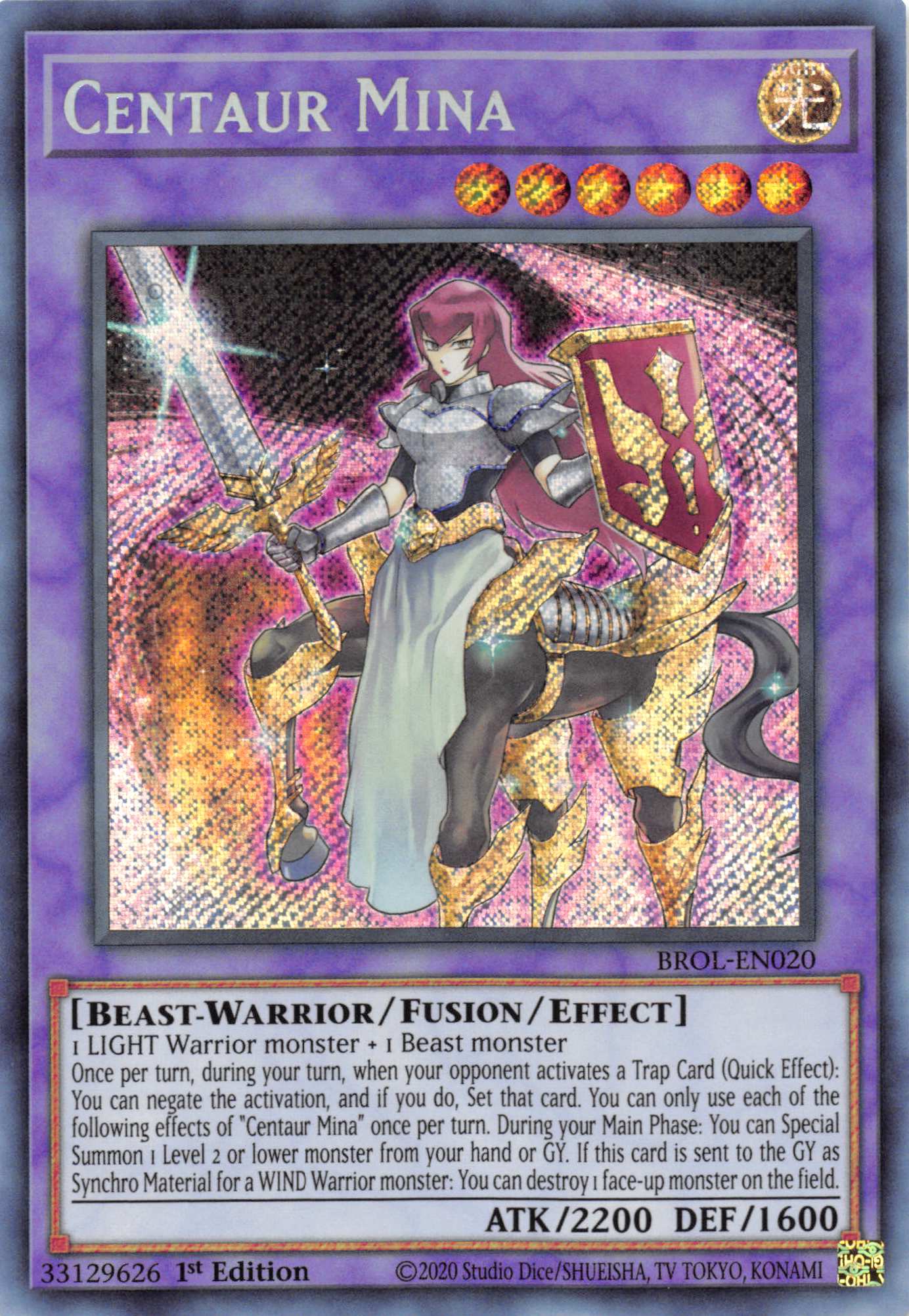 Centaur Mina [BROL-EN020] Secret Rare | Tables and Towers