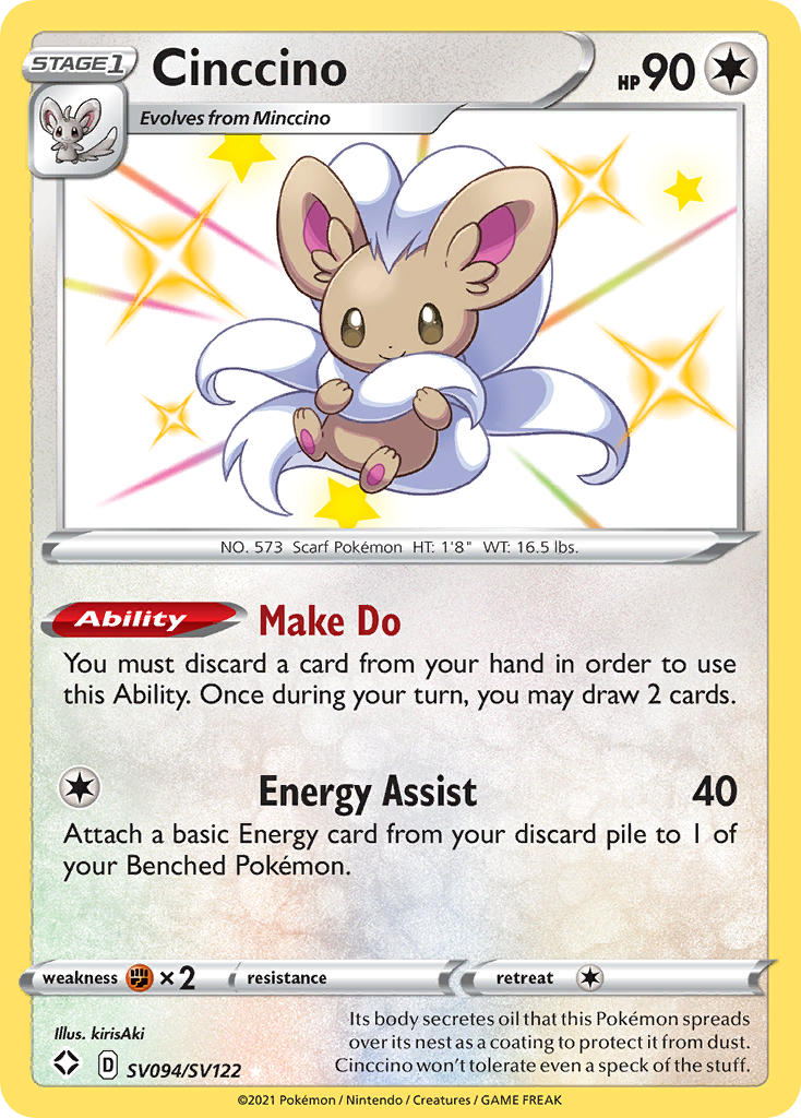 Cinccino (SV094/SV122) [Sword & Shield: Shining Fates] | Tables and Towers