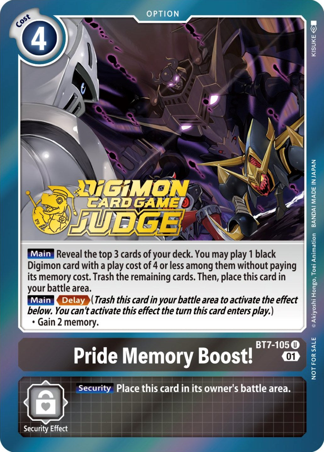 Pride Memory Boost! [BT7-105] (Judge Pack 3) [Next Adventure Promos] | Tables and Towers