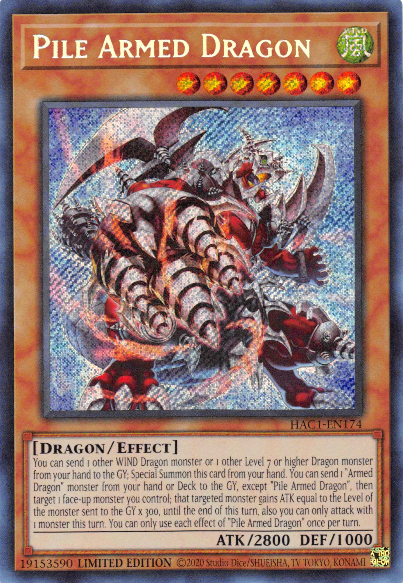 Pile Armed Dragon [HAC1-EN174] Secret Rare | Tables and Towers