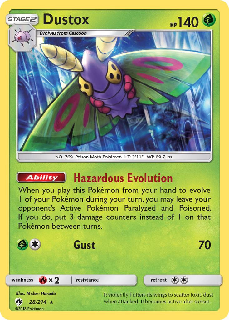 Dustox (28/214) [Sun & Moon: Lost Thunder] | Tables and Towers