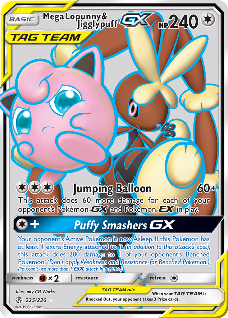 Mega Lopunny & Jigglypuff GX (225/236) [Sun & Moon: Cosmic Eclipse] | Tables and Towers