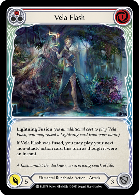 Vela Flash (Red) [ELE076] (Tales of Aria)  1st Edition Rainbow Foil | Tables and Towers