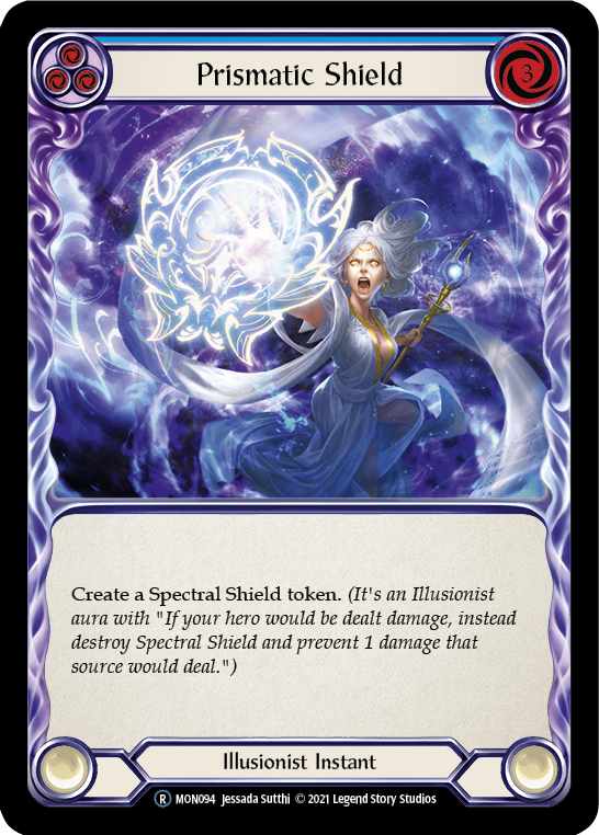 Prismatic Shield (Blue) [U-MON094-RF] (Monarch Unlimited)  Unlimited Rainbow Foil | Tables and Towers