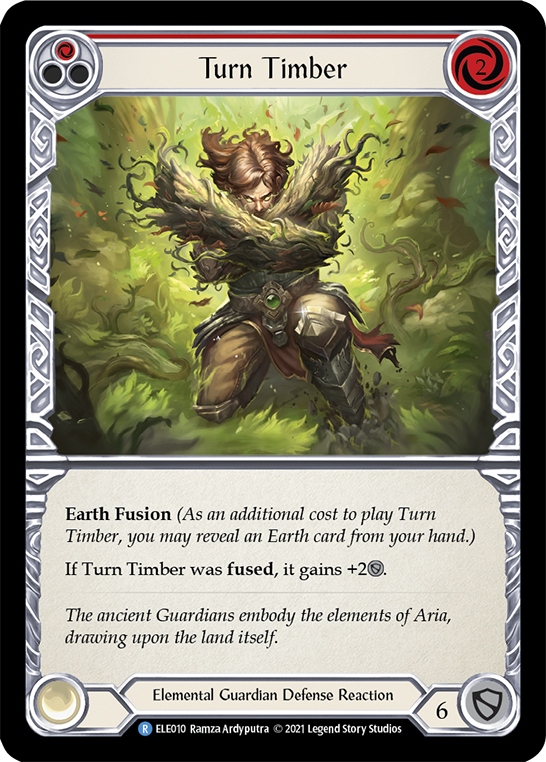 Turn Timber (Red) [ELE010] (Tales of Aria)  1st Edition Rainbow Foil | Tables and Towers