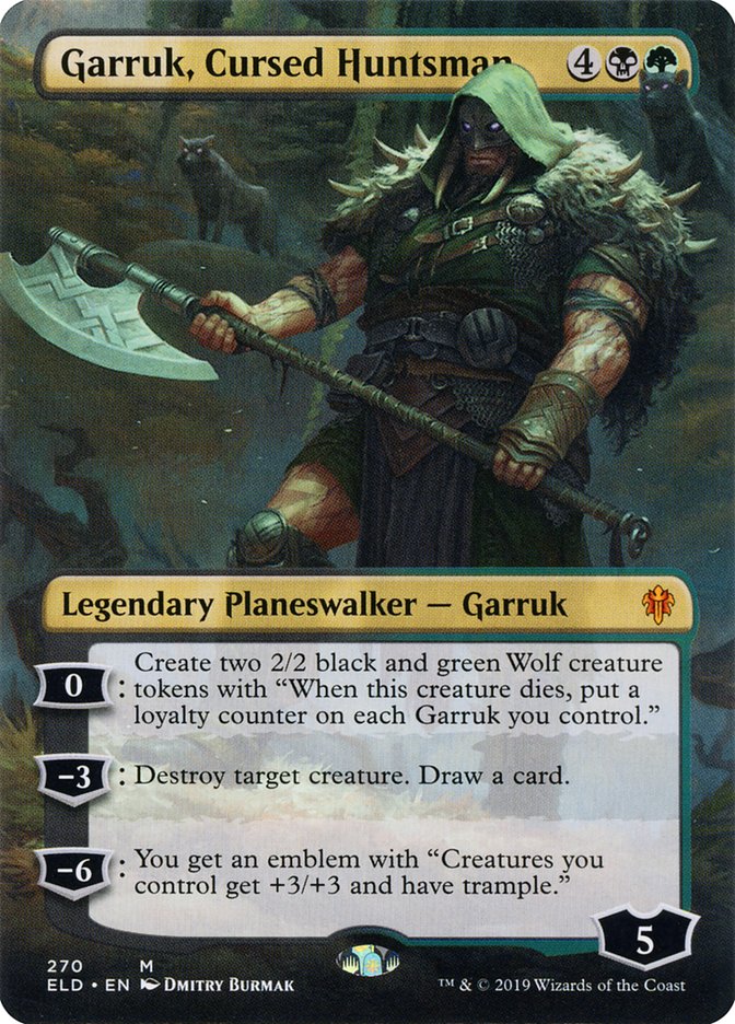 Garruk, Cursed Huntsman (Borderless) [Throne of Eldraine] | Tables and Towers