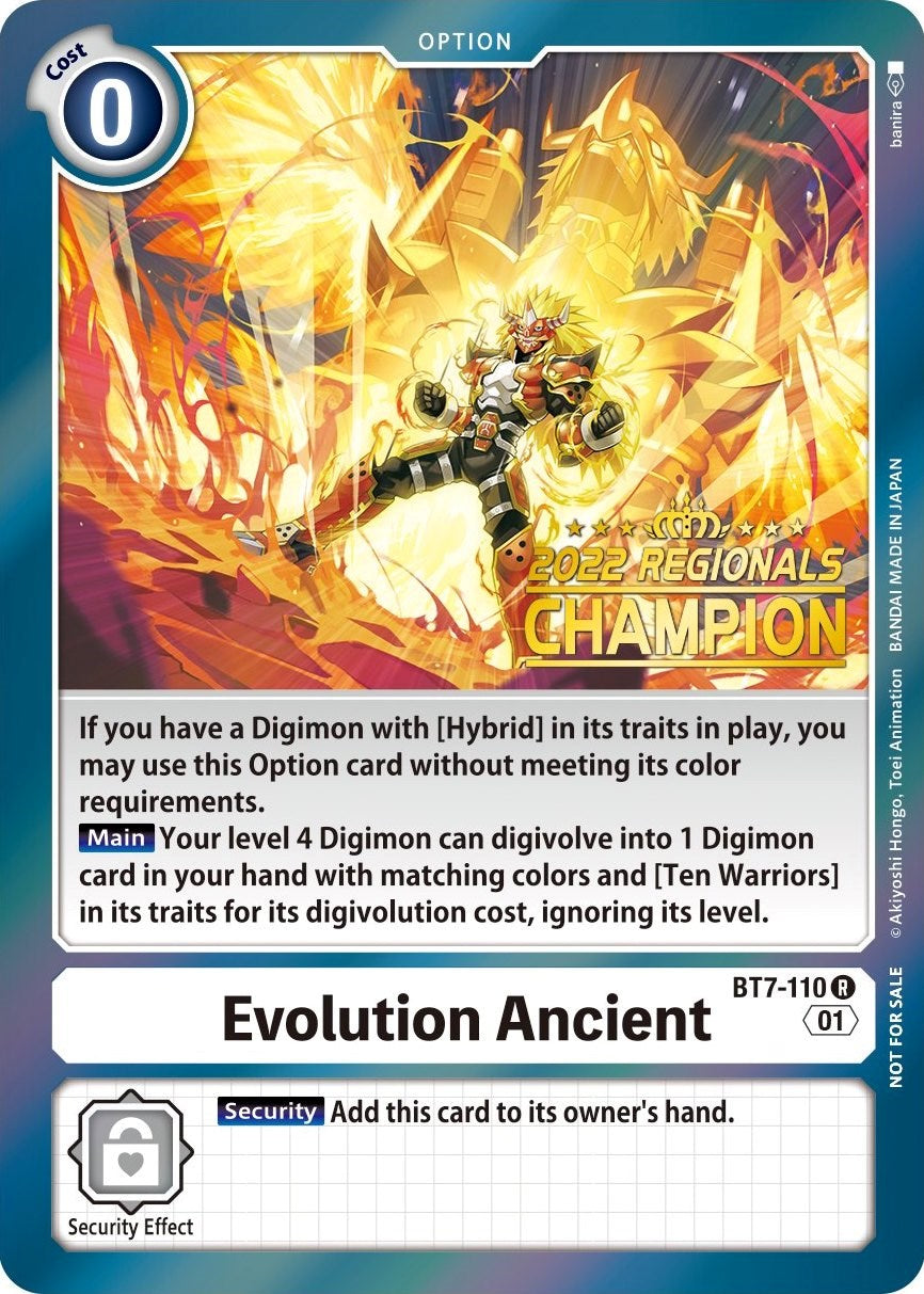 Evolution Ancient [BT7-110] (2022 Championship Offline Regional) (Online Champion) [Next Adventure Promos] | Tables and Towers