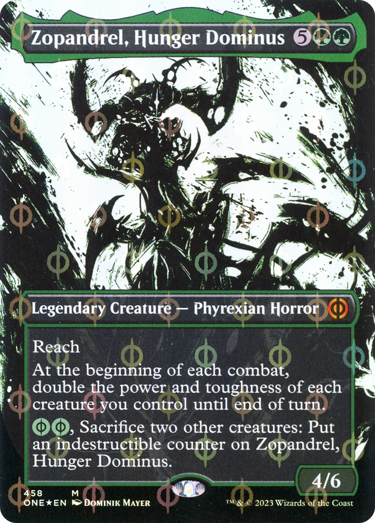 Zopandrel, Hunger Dominus (Borderless Ichor Step-and-Compleat Foil) [Phyrexia: All Will Be One] | Tables and Towers