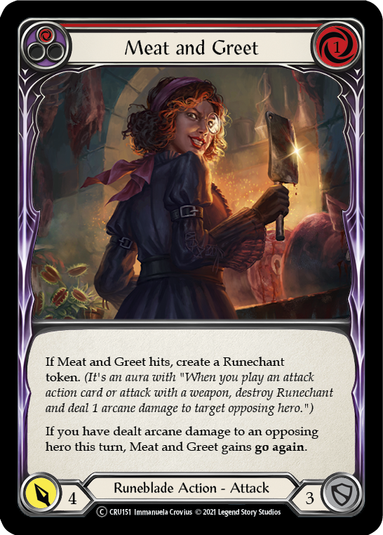 Meat and Greet (Red) [U-CRU151] (Crucible of War Unlimited)  Unlimited Rainbow Foil | Tables and Towers