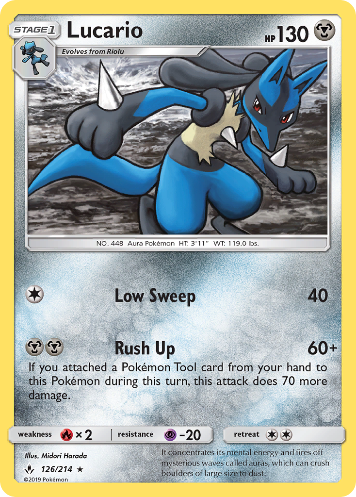 Lucario (126/214) [Sun & Moon: Unbroken Bonds] | Tables and Towers