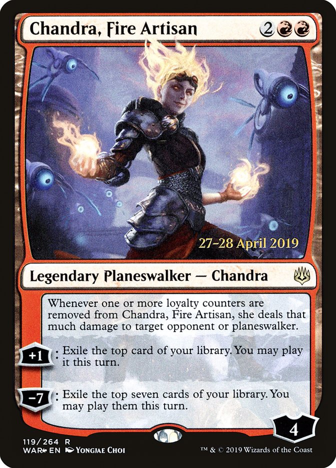 Chandra, Fire Artisan [War of the Spark Prerelease Promos] | Tables and Towers