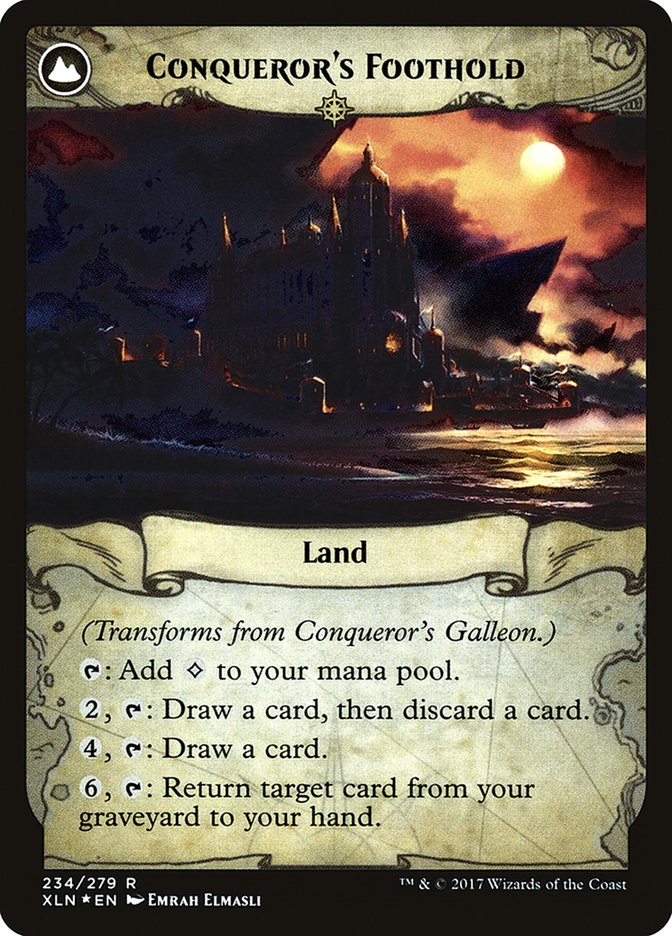 Conqueror's Galleon // Conqueror's Foothold [Ixalan Prerelease Promos] | Tables and Towers