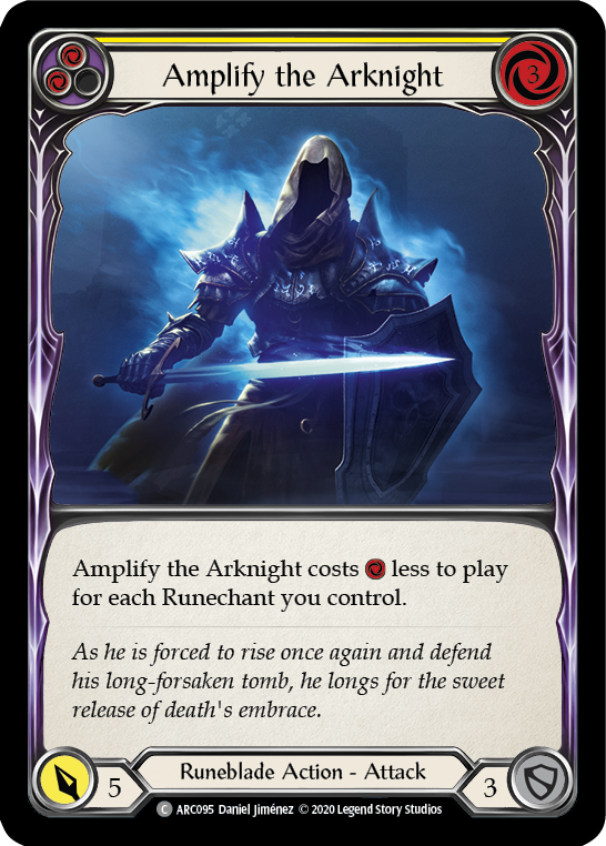 Amplify the Arknight (Yellow) [U-ARC095] (Arcane Rising Unlimited)  Unlimited Rainbow Foil | Tables and Towers