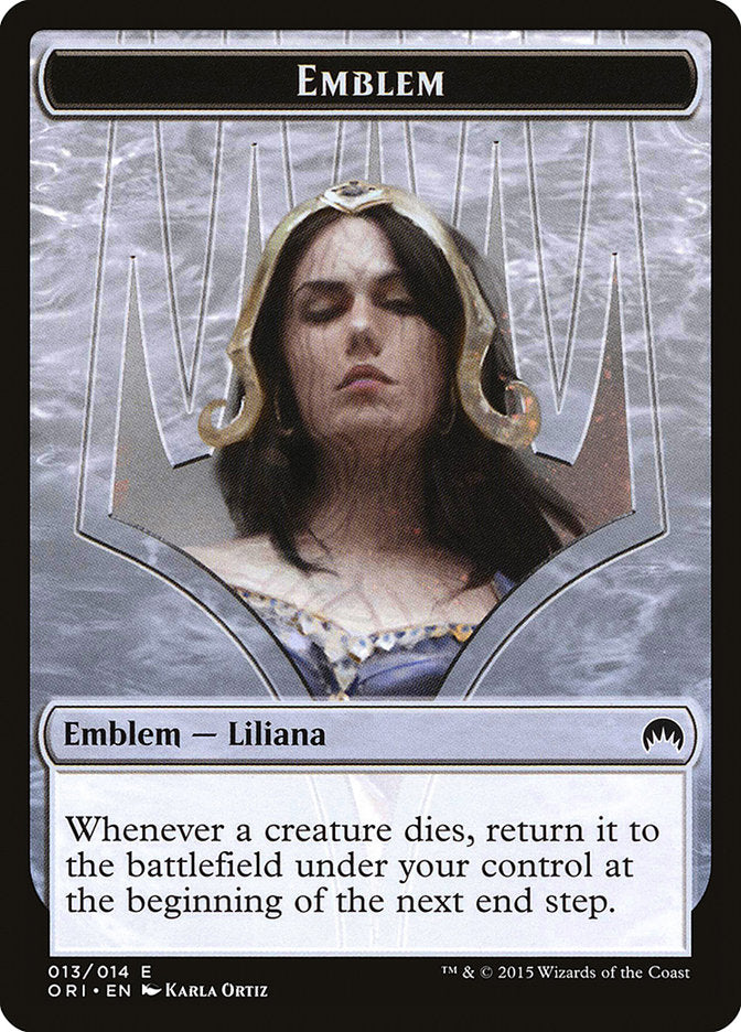 Liliana, Defiant Necromancer Emblem [Magic Origins Tokens] | Tables and Towers