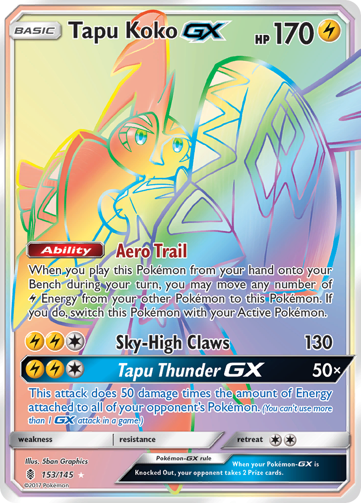 Tapu Koko GX (153/145) [Sun & Moon: Guardians Rising] | Tables and Towers