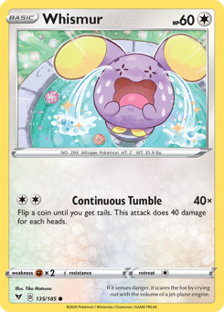 Whismur (135/185) [Sword & Shield: Vivid Voltage] | Tables and Towers