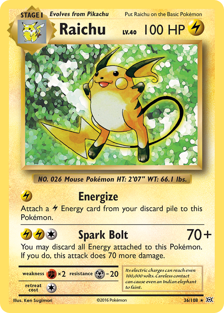 Raichu (36/108) [XY: Evolutions] | Tables and Towers