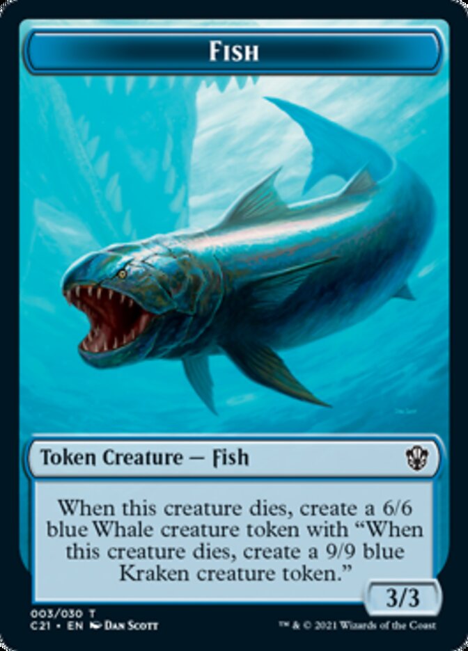 Beast (010) // Fish Double-Sided Token [Commander 2021 Tokens] | Tables and Towers