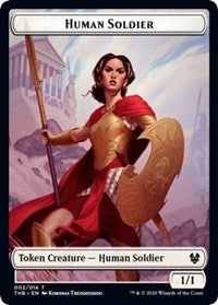 Human Soldier // Wall Double-Sided Token [Theros Beyond Death Tokens] | Tables and Towers