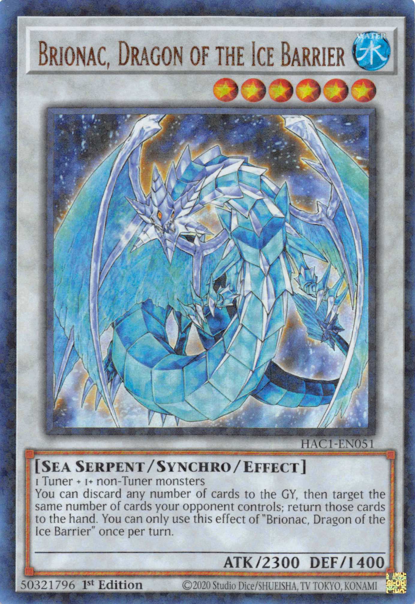 Brionac, Dragon of the Ice Barrier (Duel Terminal) [HAC1-EN051] Parallel Rare | Tables and Towers