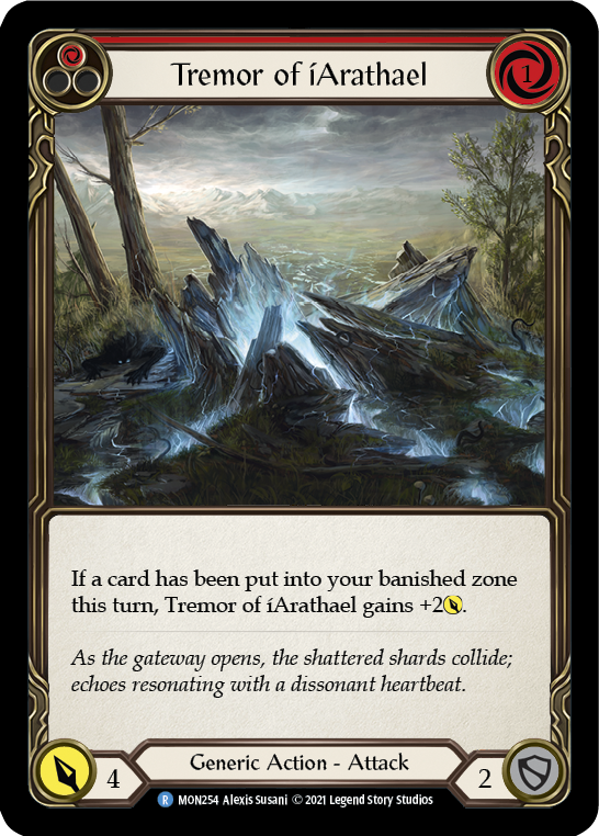 Tremor of iArathael (Red) [MON254-RF] (Monarch)  1st Edition Rainbow Foil | Tables and Towers