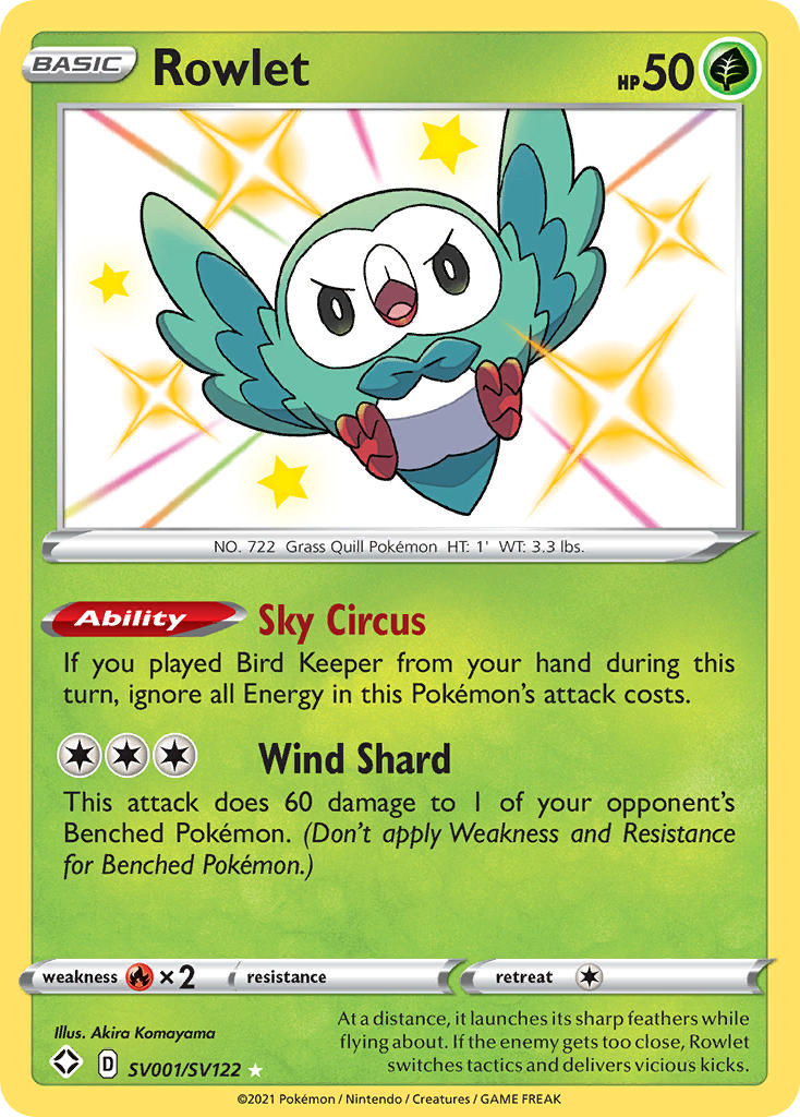 Rowlet (SV001/SV122) [Sword & Shield: Shining Fates] | Tables and Towers