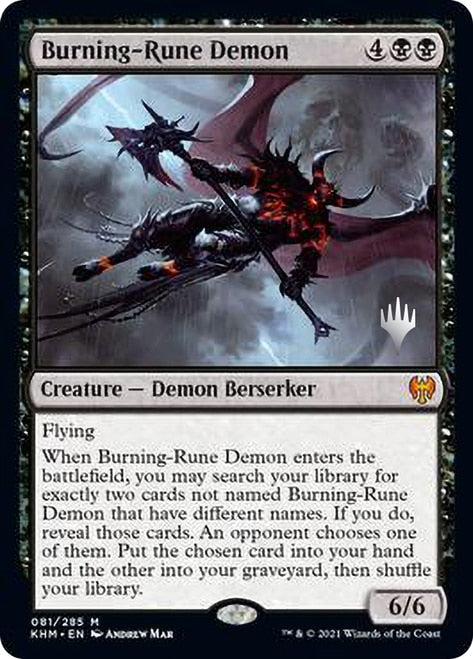 Burning-Rune Demon (Promo Pack) [Kaldheim Promos] | Tables and Towers