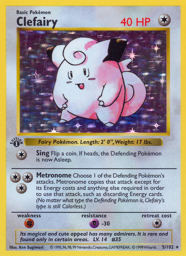 Clefairy (5/102) (Shadowless) [Base Set 1st Edition] | Tables and Towers