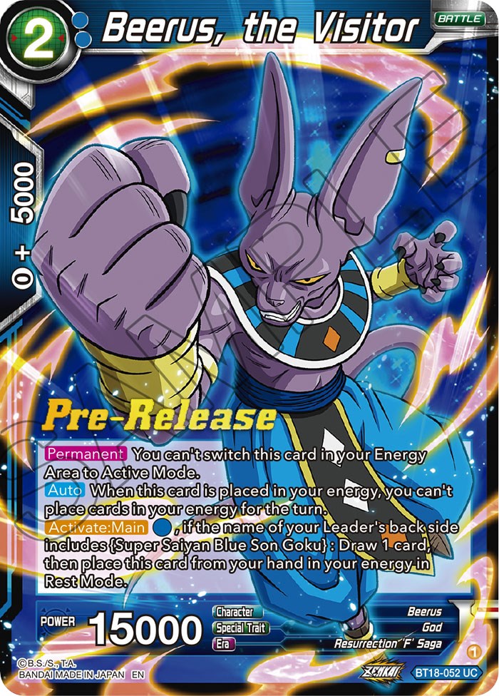 Beerus, the Visitor (BT18-052) [Dawn of the Z-Legends Prerelease Promos] | Tables and Towers