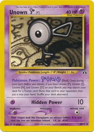 Unown [F] (48/75) [Neo Discovery Unlimited] | Tables and Towers