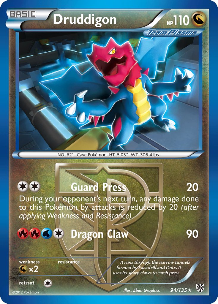 Druddigon (94/135) (Theme Deck Exclusive) [Black & White: Plasma Storm] | Tables and Towers