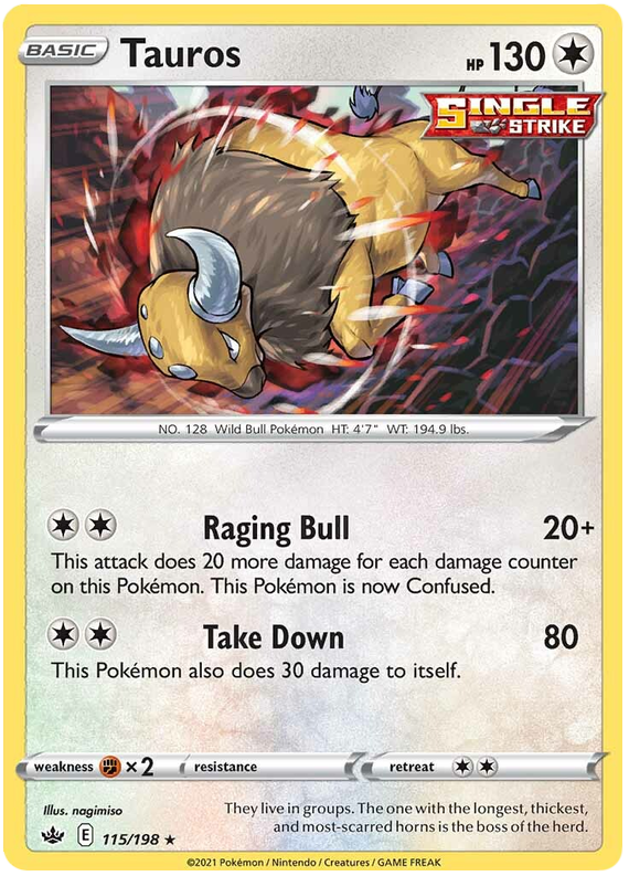 Tauros (115/198) [Sword & Shield: Chilling Reign] | Tables and Towers