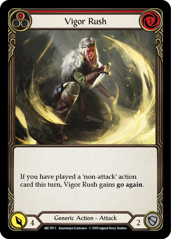 Vigor Rush (Red) [ARC197-C] (Arcane Rising)  1st Edition Rainbow Foil | Tables and Towers